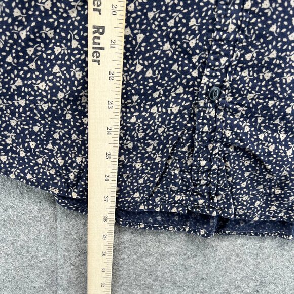 Denim & Supply Ralph Lauren Shirt Mens Medium Navy Blue Beige Floral Vintage - Picture 4 of 10